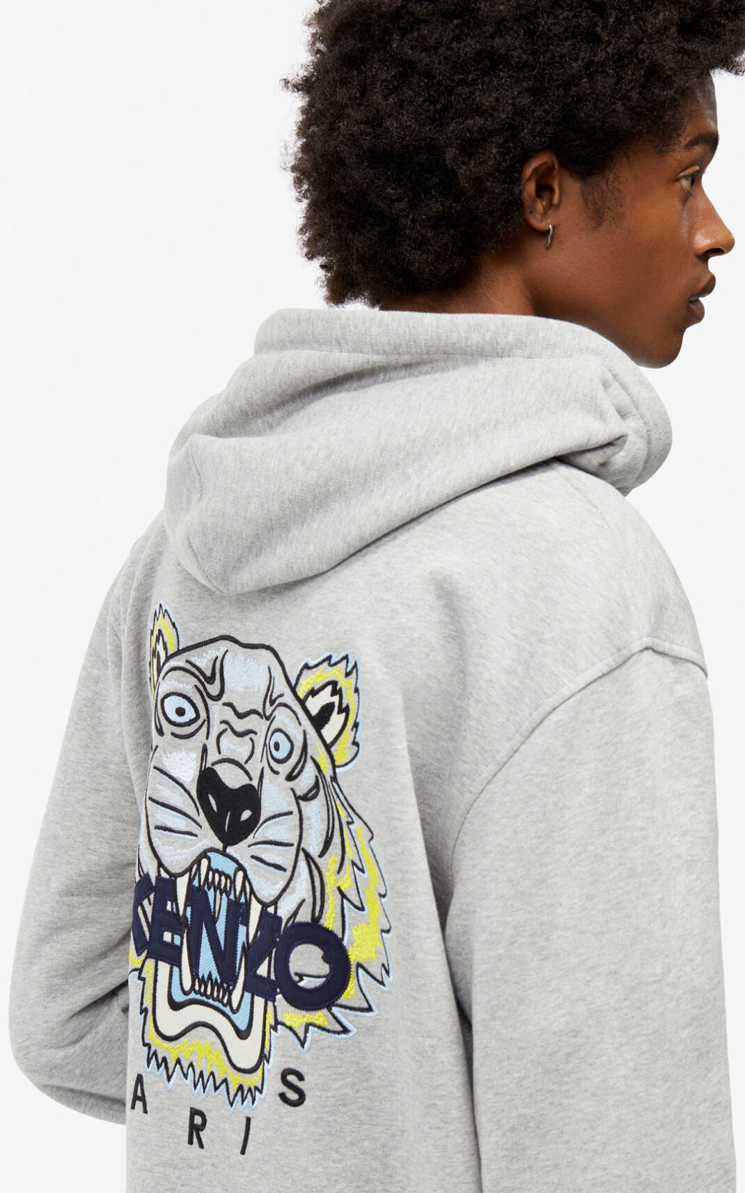 Sudadera Kenzo Tiger zipped Hombre Gris - SKU.3581759